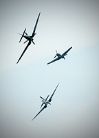Battle of Britain re-enactment, Spitfire tail-chasing the Buchn