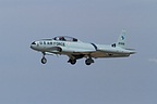 T-33 with landing gear down, note the dive flaps and three segment doors. The center door is attached to the lower strut