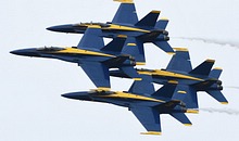 USN Blue Angels main formation as Saturday's clouds came in