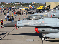 Line-up of HAF past and present aircraft at Tanagra air base for the Patron Saint Celebration open day