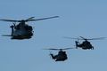 Tiger helicopter formation: Royal Navy Merlin HM.1, Royal Air Force Puma HC.1 and Czech Air Force Mi-24V 'Hind'.