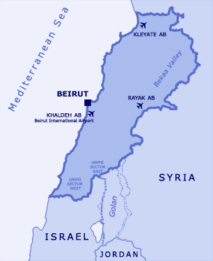 Lebanon air bases map
