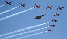 Swiss Air Force PC-7 Team with Swiss Hornet Display Team