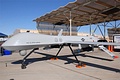 Armed with AGM-114 Hellfire missiles, this MQ-1B Predator unmanned aerial vehicle comes from nearby Creech AFB.