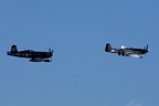 F4U Corsair flying together with the P-51 Mustang