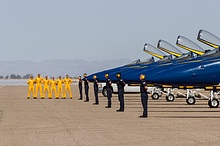 Blue Angels ground display 2014 in yellow flight suits