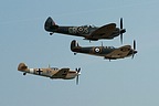 Two of the four Spitfires and the Buch�n Bf109 copy