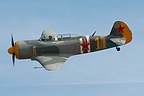 The Yak-11 trainer is sporting wartime markings because of its Yak-3 lineage.