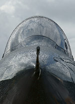 Close-up of the Saab J 35 Draken earlier in the day