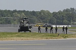 Soldiers exit their NH-90
