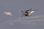 Hungarian Air Force Mi-24V Hind releasing flares