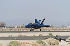 Blue Angels number six landing to switch aircraft