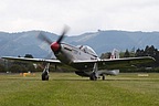 The P-51D Mustang warming up for the display