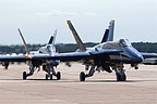 Blue Angels taxiing to the runway