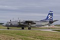 Anniversary marked Antonov An-26B-100, 2507,  from 242 Transport Squadron of the Czech Air Force based at Prague-Kbely arrives.