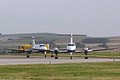 Beech B200 King Air, L/ZK452 and M/ZK453 , from 45 (Reserve) Squadron taxy in for the static and display lines respectively.