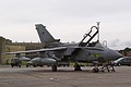 RAF Marham based 9 Squadron Tornado GR.4, GA/ZA546, was one of three present for the Role Demo and is seen awaiting refeulling after its Friday arrival.