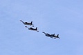 The four BAC Strikemasters of Team Viper, the UK’s only civilian jet display team going through their paces.