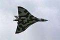 Delayed because of brake problems Vulcan B.2 XH558 displayed publicly straight from transiting north but is still a magnificent, if subdued, sight and sound.