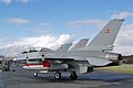 F-16BM ET-613 was one of two Danish Air Force Fighting Falcons from Esk 727 to take part in the static display, the other being F-16AM E-006.