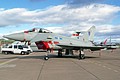 6 Squadron Eurofighter Typhoon FGR.4 ZK312/EM ready for static display with a full set of bright red safety tags and covers in place
