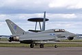 6 Squadron Typhoon T.3 EZK381/EX crewed by Air Commodore Gavin Parker and Lt. General Guillaume Gel�e taxies out on Friday