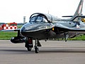 Hunter T.7 operated by the Hunter Flight Academy in 111 Squadron 'Black Arrow' markings taxies in after arriving