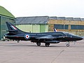 Hunter T.7 taxies out to display but operational departures by the SAS Beech and SAR Sea King sadly meant an early return home instead