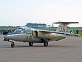 SAAB Sk 60E 5/140 from the Swedish Air Force Historic Flight taxies in after displaying