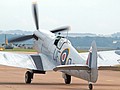 Spitfire LFIXe marked as MJ250/UF-Q of 601 (County of London) Squadron taxies out to display