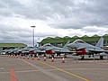 Leuchars' 1 and 6 Squadrons with their own tailcodes but various unit markings represented all RAF UK based Typhoon squadrons