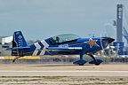 The two-seat Extra 300L  of the Air National Guard aerobatic team