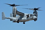 MV-22 Osprey making a pass in 'helicopter mode'