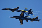 USN Blue Angels main formation breaking for landing