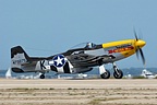 P-51D Mustang 'Never Miss' taking off from Quonset State airport