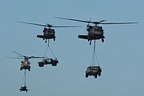 National Guard Combined Arms display's UH-60 and CH-47