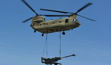 CT National Guard CH-47F Chinook with Howitzer load