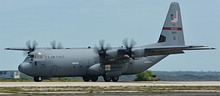ANG 143th AW C-130J Hercules landing