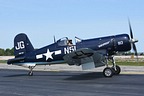 Mark Murphy FG-1D Corsair freshly painted dedicated to John H. Glenn, who flew a USMC Corsair coded N51, downed three MiG-15s in Korea flying USAF F-86 Sabre, and later became a Mercury astronaut and U.S. Senator
