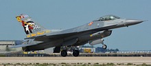 USAF F-16 Viper Demo landing ending the 2017 Rhode Island Air Show