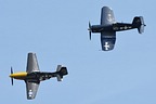 P-51D Mustang and FG-1D formation