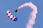 The US Navy parachute display including smoke