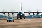 Royal Jordanian Air Force C-130 Hercules on its way to the runway