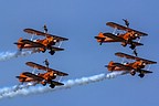 The Breitling Wing-Walking Team displayed with all of their four Stearman aircraft and wing-walkers