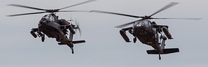 US Army AH-64 Apache and UH-60 Blackhawk