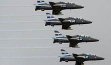 Finnish Air Force Midnight Hawks formation