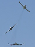 A-37, Vampire and L-39 breaking formation