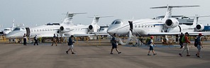 Gulfstream display with the G650ER, G600. G550, G500 and G280