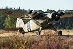 The natural beauty of the airfield perfectly fits the old aircraft.