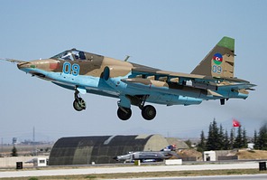 Azerbaijani Su-25 blue 09 take-off